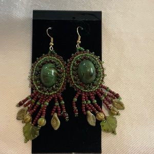 Hand beaded earrings.
